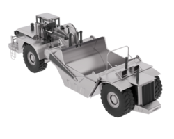 Wheel tractor scraper isolated on background. 3d rendering - illustration png