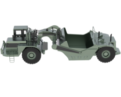 Wheel tractor scraper isolated on background. 3d rendering - illustration png
