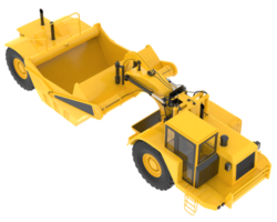 Wheel tractor scraper isolated on background. 3d rendering - illustration png