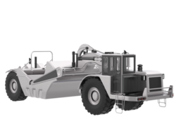 Wheel tractor scraper isolated on background. 3d rendering - illustration png