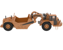 Wheel tractor scraper isolated on background. 3d rendering - illustration png