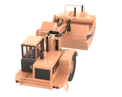 Wheel tractor scraper isolated on background. 3d rendering - illustration png