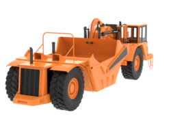 Wheel tractor scraper isolated on background. 3d rendering - illustration png