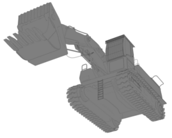 scavatrice isolato su sfondo. 3d interpretazione - illustrazione png