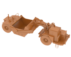 hjul traktor skrapa isolerat på bakgrund. 3d tolkning - illustration png