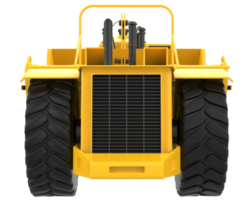 rueda tractor raspador aislado en antecedentes. 3d representación - ilustración png