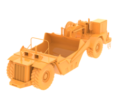 Wheel tractor scraper isolated on background. 3d rendering - illustration png