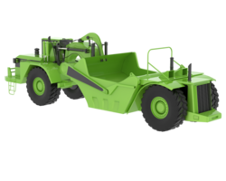 Wheel tractor scraper isolated on background. 3d rendering - illustration png