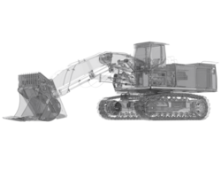 Excavator isolated on background. 3d rendering - illustration png