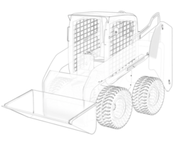 Skid steer loader isolated on background. 3d rendering - illustration png