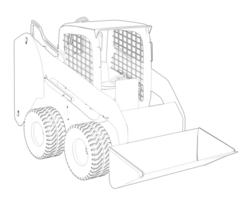 Skid steer loader isolated on background. 3d rendering - illustration png