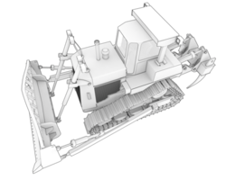 Bulldozer isolated on background. 3d rendering - illustration png
