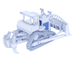 Bulldozer isolated on background. 3d rendering - illustration png