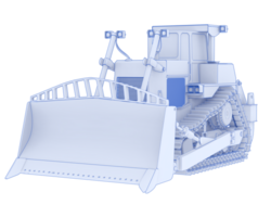 Bulldozer isolated on background. 3d rendering - illustration png