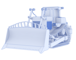 bulldozer isolato su sfondo. 3d interpretazione - illustrazione png