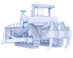 Bulldozer isolated on background. 3d rendering - illustration png