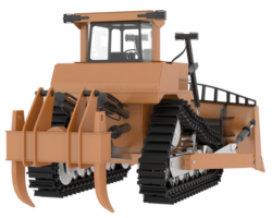 Bulldozer isolated on background. 3d rendering - illustration png