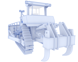 Bulldozer isolated on background. 3d rendering - illustration png