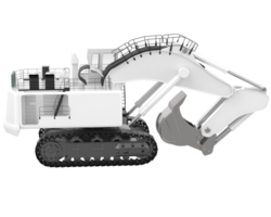Excavator isolated on background. 3d rendering - illustration png