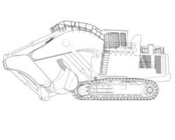 excavador aislado en antecedentes. 3d representación - ilustración png