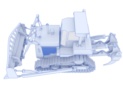 bulldozer isolé sur Contexte. 3d le rendu - illustration png