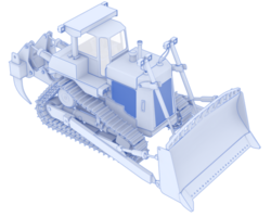 escavadora isolado em fundo. 3d Renderização - ilustração png