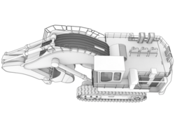 Excavator isolated on background. 3d rendering - illustration png