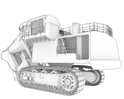 Excavator isolated on background. 3d rendering - illustration png