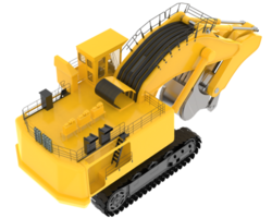 Excavator isolated on background. 3d rendering - illustration png