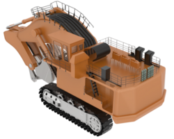 grävmaskin isolerat på bakgrund. 3d tolkning - illustration png