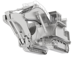 Excavator isolated on background. 3d rendering - illustration png