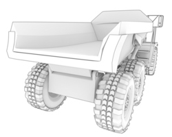 ledad dumpa lastbil isolerat på bakgrund. 3d tolkning - illustration png