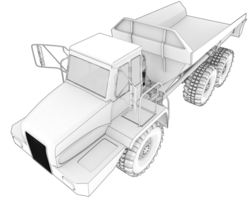 Articulated dump truck isolated on background. 3d rendering - illustration png