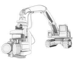 Baum Schneiden Maschine isoliert auf Hintergrund. 3d Rendern - - Illustration png