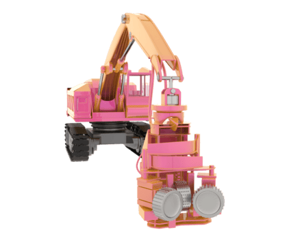 albero taglio macchina isolato su sfondo. 3d interpretazione - illustrazione png