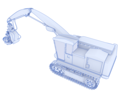 Tree cutting machine isolated on background. 3d rendering - illustration png