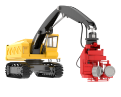 Tree cutting machine isolated on background. 3d rendering - illustration png