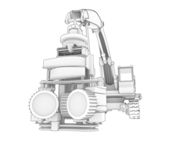 Tree cutting machine isolated on background. 3d rendering - illustration png