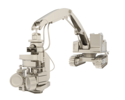 árbol corte máquina aislado en antecedentes. 3d representación - ilustración png