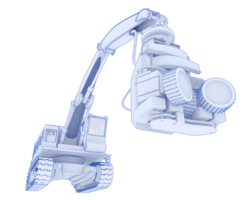 Tree cutting machine isolated on background. 3d rendering - illustration png
