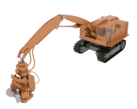 Tree cutting machine isolated on background. 3d rendering - illustration png