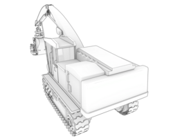 Tree cutting machine isolated on background. 3d rendering - illustration png