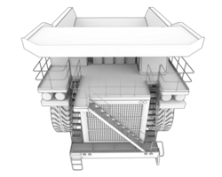 brytning lastbil isolerat på bakgrund. 3d tolkning - illustration png