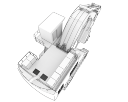 Excavator isolated on background. 3d rendering - illustration png