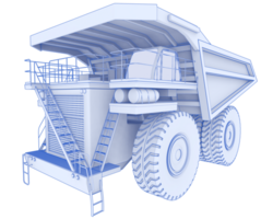 Mining truck isolated on background. 3d rendering - illustration png