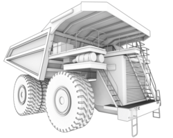 Mining truck isolated on background. 3d rendering - illustration png