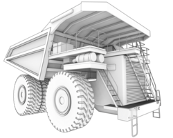 exploitation minière un camion isolé sur Contexte. 3d le rendu - illustration png