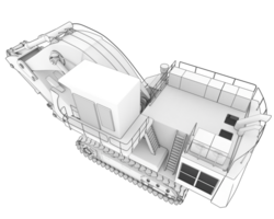 Bagger isoliert auf Hintergrund. 3d Rendern - - Illustration png