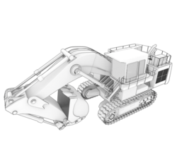 Excavator isolated on background. 3d rendering - illustration png