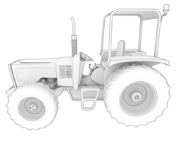 Big farming vehicle isolated on background. 3d rendering - illustration png